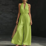 V-neck Halter Neck Jumpsuit For Women - Image 8