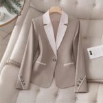 Professional Contrasting-Color Button Elegant Formal Blazer - Image 6