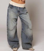 Loose-fitting Straight-leg Jeans With Pockets Fashion Casual Trousers Street-style Pants Women's Clothing - Image 2