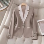 Professional Contrasting-Color Button Elegant Formal Blazer - Image 5