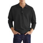 New Autumn Long Sleeve V-neck Buttons Men's Casual Jacket Polo Shirt - Image 2