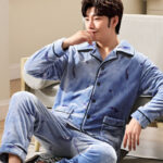 Pajamas Men's Long-sleeved Flannel Warm Men's Pajamas Plus Size - Image 4