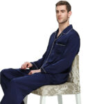 Men's silk satin pajamas suit casual wear - Image 3