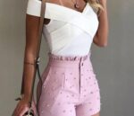 Women's Shorts Cannon Beads Solid Color Sexy Shorts Women - Image 3