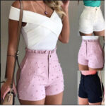 Explosive Style Women's Shorts, Gun Beads Solid Color Sexy Shorts Women - Image 2