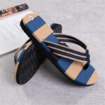 Fashion Men Summer Stripe Flip Flops Shoes Sandals - Image 2
