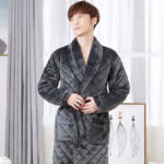 Winter Pajamas Men'S Winter Thickened Long Pajamas Plus Velvet - Image 2