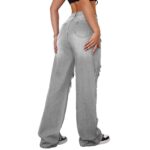 Trendy Washed Ripped Straight Jeans For Women - Image 4
