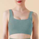 Striped Solid Color Quick-drying Gym Suit Sports Bra - Image 3