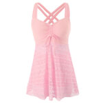 Korean Version Of Solid Color Lace One-piece Swimsuit - Image 4