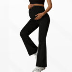 Maternity High Waist Flared Leg Pants  Tummy Support Butt Lifting Legging Style Casual Trousers For Fall Winter - Image 2