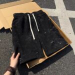 Retro Ripped Slant-Cut Shorts Men's Sweatpants - Image 2