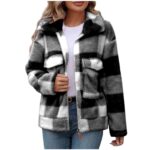 Double-Sided Polar Fleece Plaid Zip-Up Fluffy Coat - Image 3