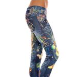 Denim Printed Leggings - Image 2