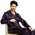 Men's silk satin pajamas suit casual wear - Image 4