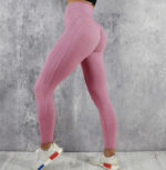 Solid color exercise leggings - Image 4