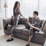 Fashion And Comfort Gold Velvet Pajamas - Image 4