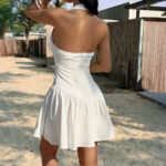 Slimming Ruffle-Trimmed Resort-Style Short Dress For Women - Image 4