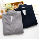 Men's kimono pajamas cotton double gauze loose pajamas - Image 2
