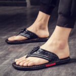 Leather Non-slip Slippers Men Outdoor Flip Flops Sandals - Image 4