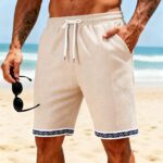 Breathable Patchwork Waffle-Weave Beach Shorts - Image 4