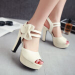 Fish-mouth Shoes Bow-knot Sandals Womens - Image 3