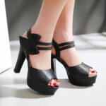 Fish-mouth Shoes Bow-knot Sandals Womens - Image 4