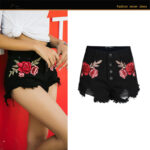 Embroidered loose beard jeans women shorts - Image 2