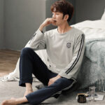 Pajamas Men's Cotton Long Sleeve - Image 2