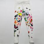 Printed Floral Butterfly Leggings High Waist Slim Yoga Pants Leggings - Image 4