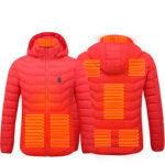 Men Heated Puffer Jacket Electric Heating Coat Insulated Hood Windbreaker 9Heat Zones - Image 2