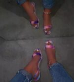 Color flower sandals women flat - Image 2