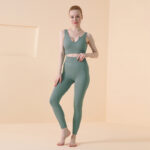 Striped Solid Color Quick-drying Gym Suit Sports Bra - Image 2