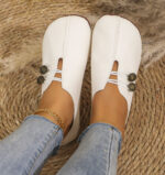Ins Square Toe Slip-on Sandals Summer Fashion Soft Flat Shoes For Women - Image 3