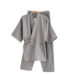 Men's kimono pajamas cotton double gauze loose pajamas - Image 3