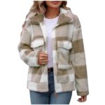 Double-Sided Polar Fleece Plaid Zip-Up Fluffy Coat - Image 2
