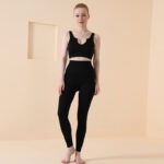 Striped Solid Color Quick-drying Gym Suit Sports Bra - Image 4