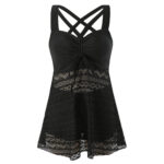 Korean Version Of Solid Color Lace One-piece Swimsuit - Image 2