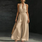 V-neck Halter Neck Jumpsuit For Women - Image 5