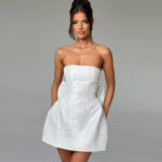 Women's Tube Top Dress With Big Bow Fashion Summer Sleeveless Pary Evenning Dresses - Image 3