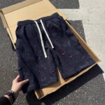Retro Ripped Slant-Cut Shorts Men's Sweatpants