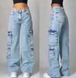 Fashionable American-style Workwear Denim Jeans For Women - Image 2