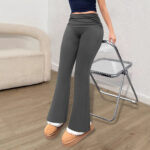 Personalized Knit Leggings With A Ruched Fold-over Waistband - Image 3