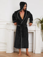 Fashion Men's Flannel Bathrobe Pajamas Women - Image 2