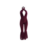 European And American Sexy Solid Color Halter Halter Jumpsuit - Image 2