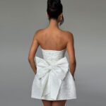 Women's Tube Top Dress With Big Bow Fashion Summer Sleeveless Pary Evenning Dresses - Image 2