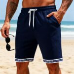 Breathable Patchwork Waffle-Weave Beach Shorts - Image 2