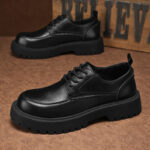 Mens Business Dress Soft Leather Shoes - Image 4