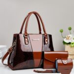 Large-capacity Shouldercrossbody Bag With A Snakeskin Pattern Tote Handbag - Image 4